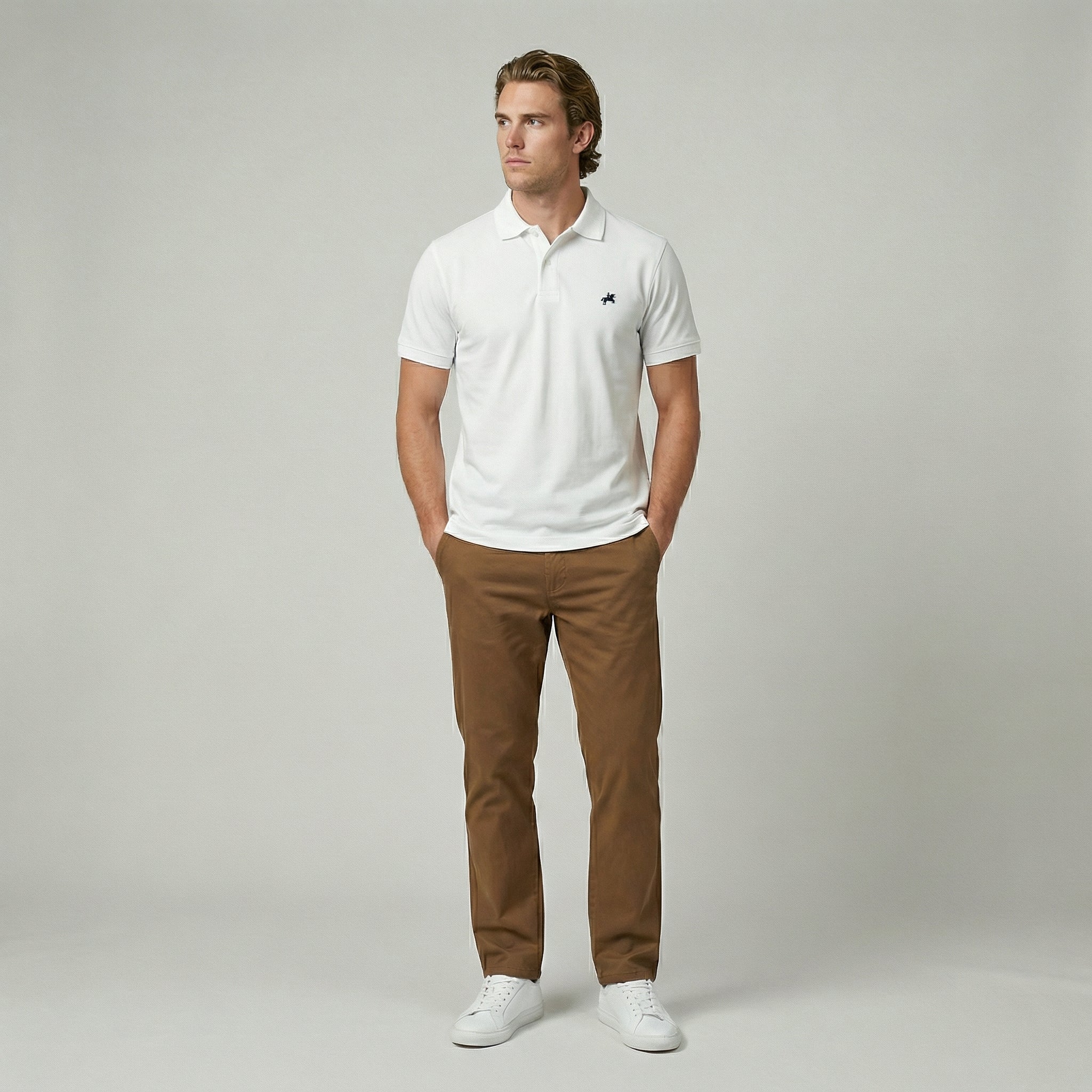White Custom-Fit Poloshirt