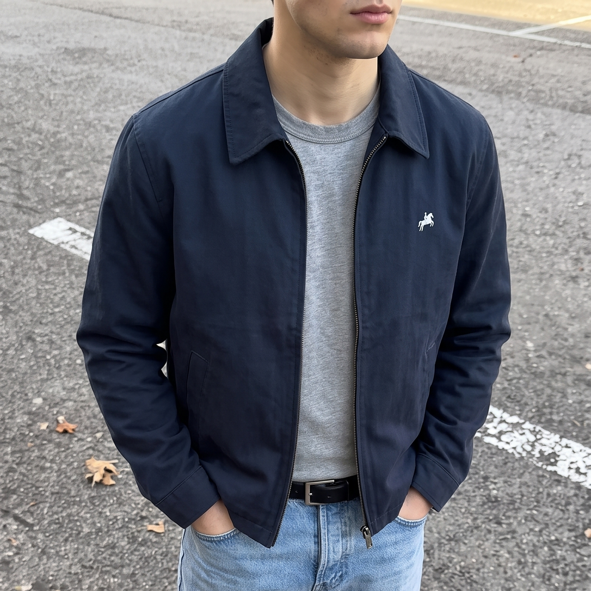 Navy Blouson Jacket